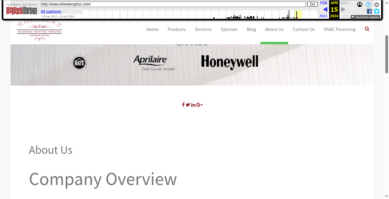 Archived old Wheeler's About page